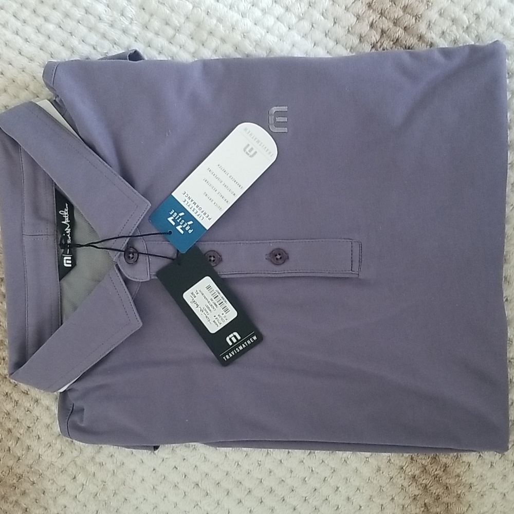 Travis Mathew Men's Polo Fancy Cadet sharkskin XL brand new